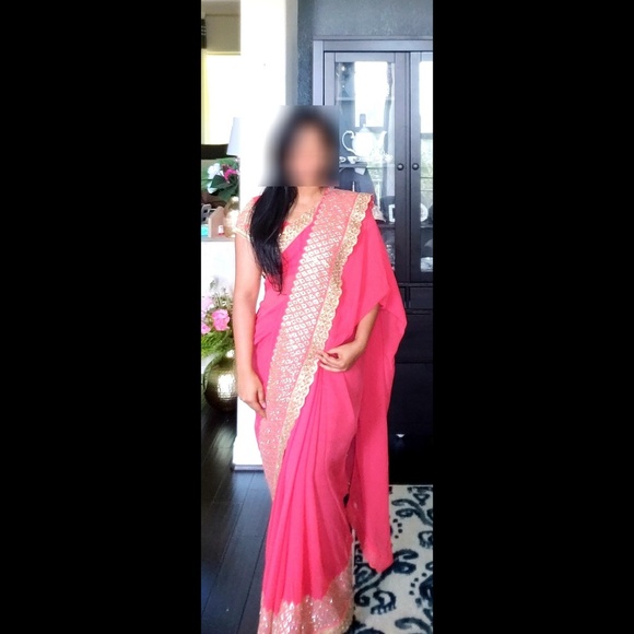 Indian Pakistani saree sari with blouse - Picture 6 of 8